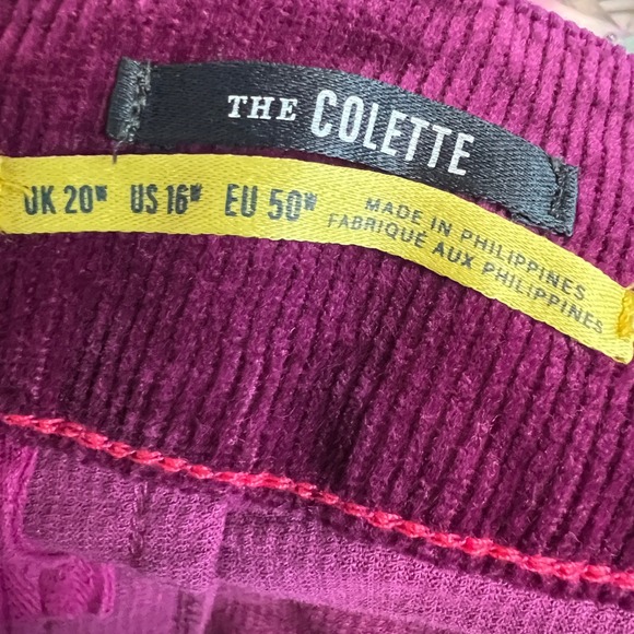 Maeve Anthropologie The Colette Corduroy Wide Leg Purple Size 16 - Picture 14 of 14